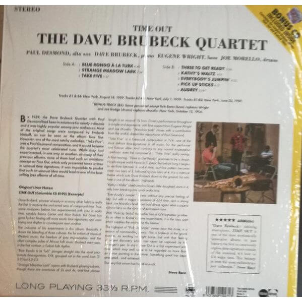 The Dave Brubeck Quartet - Time Out - Vinyl LP - Image 2