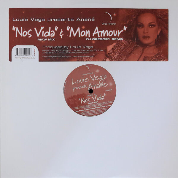Louie Vega Presents Anané – Nos Vida / Mon Amour - 12'' Vinyl