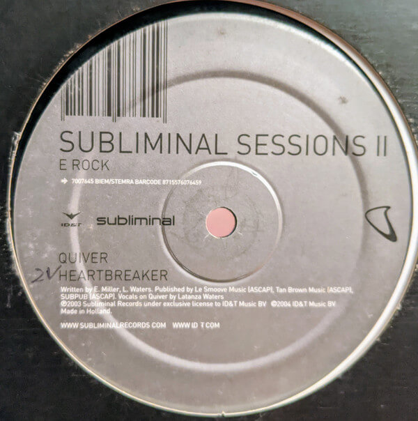 E Rock / E-Funk Feat. Latanza Waters – Subliminal Sessions II - 12'' Maxi Single Vinyl