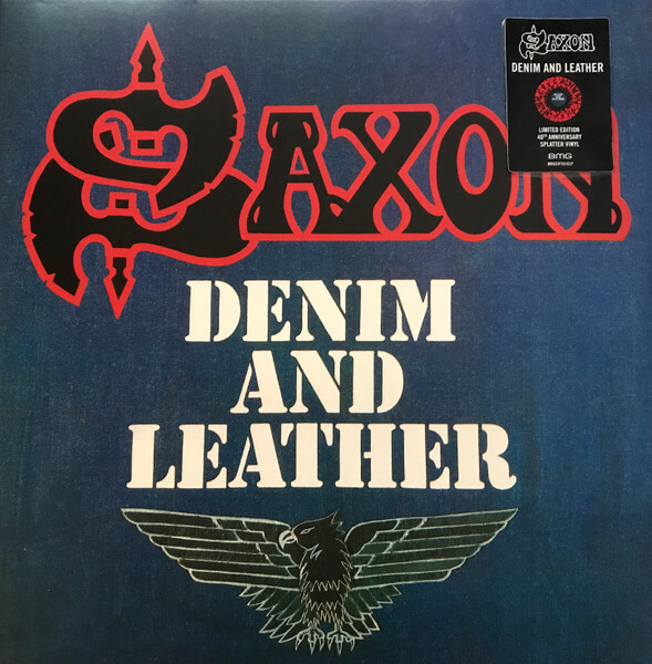Saxon – Denim And Leather (Red with Black Splatter) - Vinyl LP