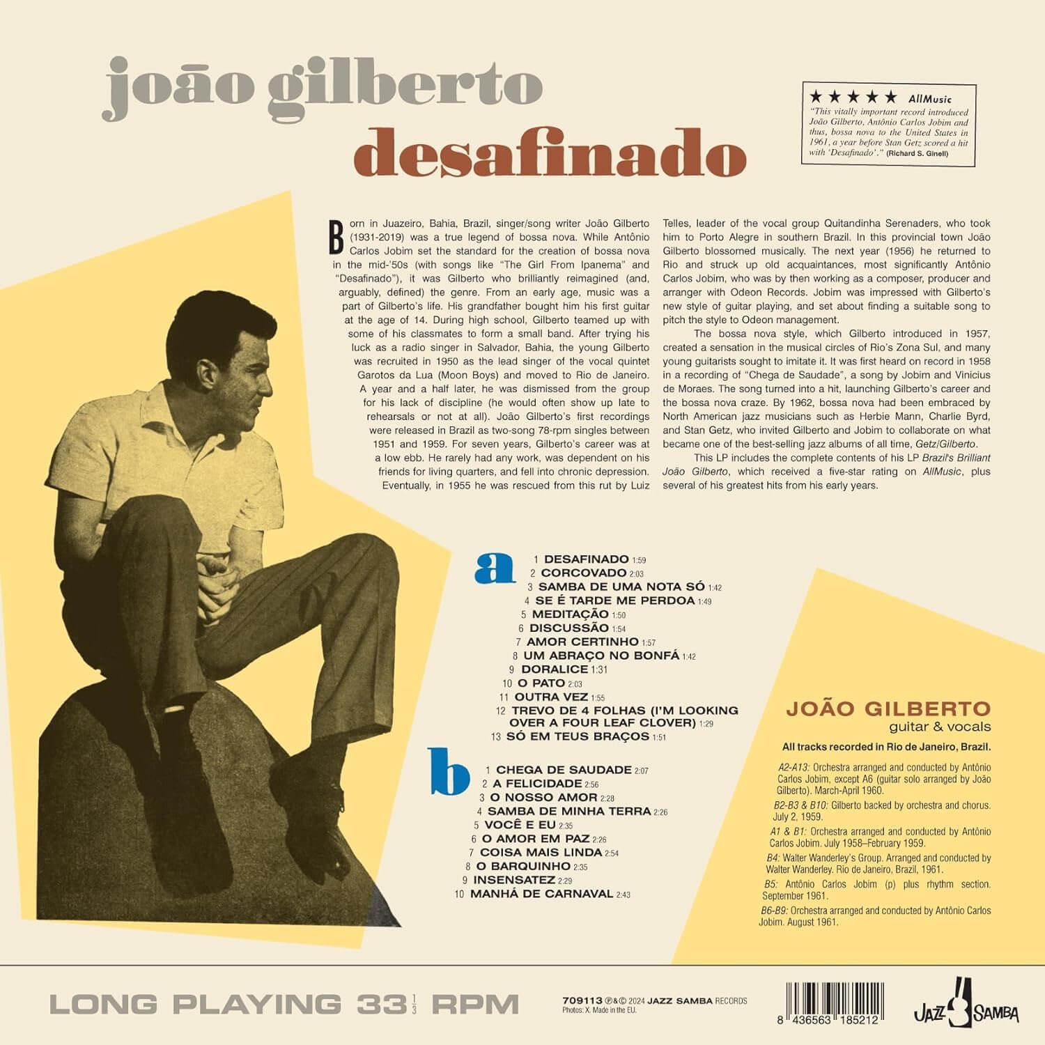 Joao Gilberto - Desafinado - Vinyl LP - Image 2