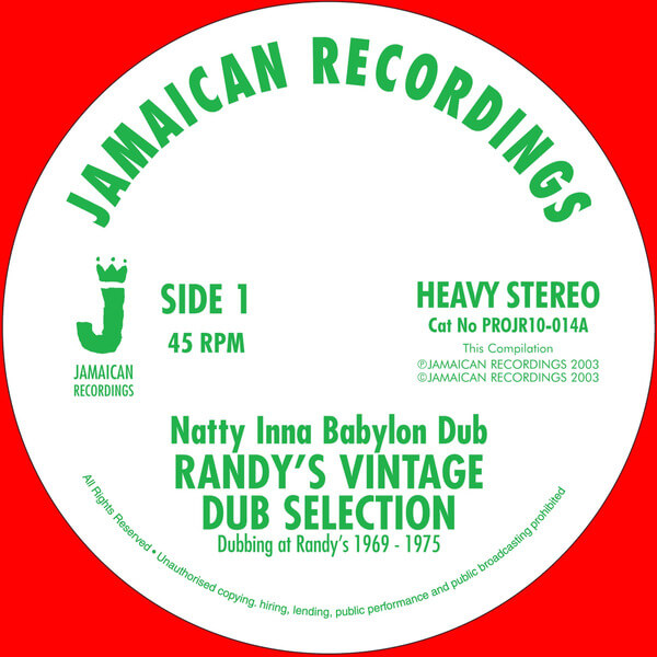 Randy’s Vintage Dub Selection - Natty Inna Babylon Dub / Dub Feeling, It’s A Dubbing Lie - 10"
