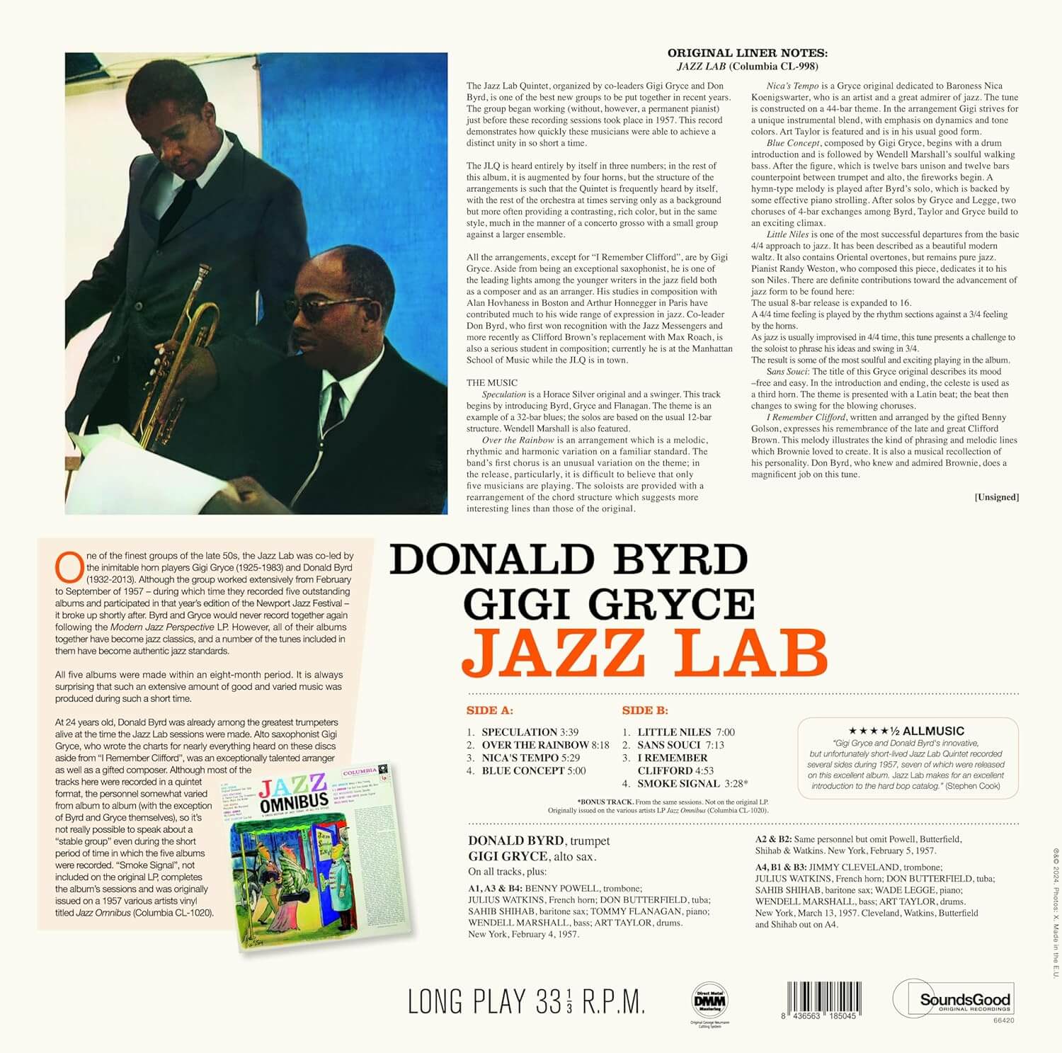 Donald Byrd & Gigi Gryce - Jazz Lab - Vinyl LP - Image 2