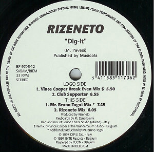 Rizeneto – Dig-It - 12'' Maxi Single