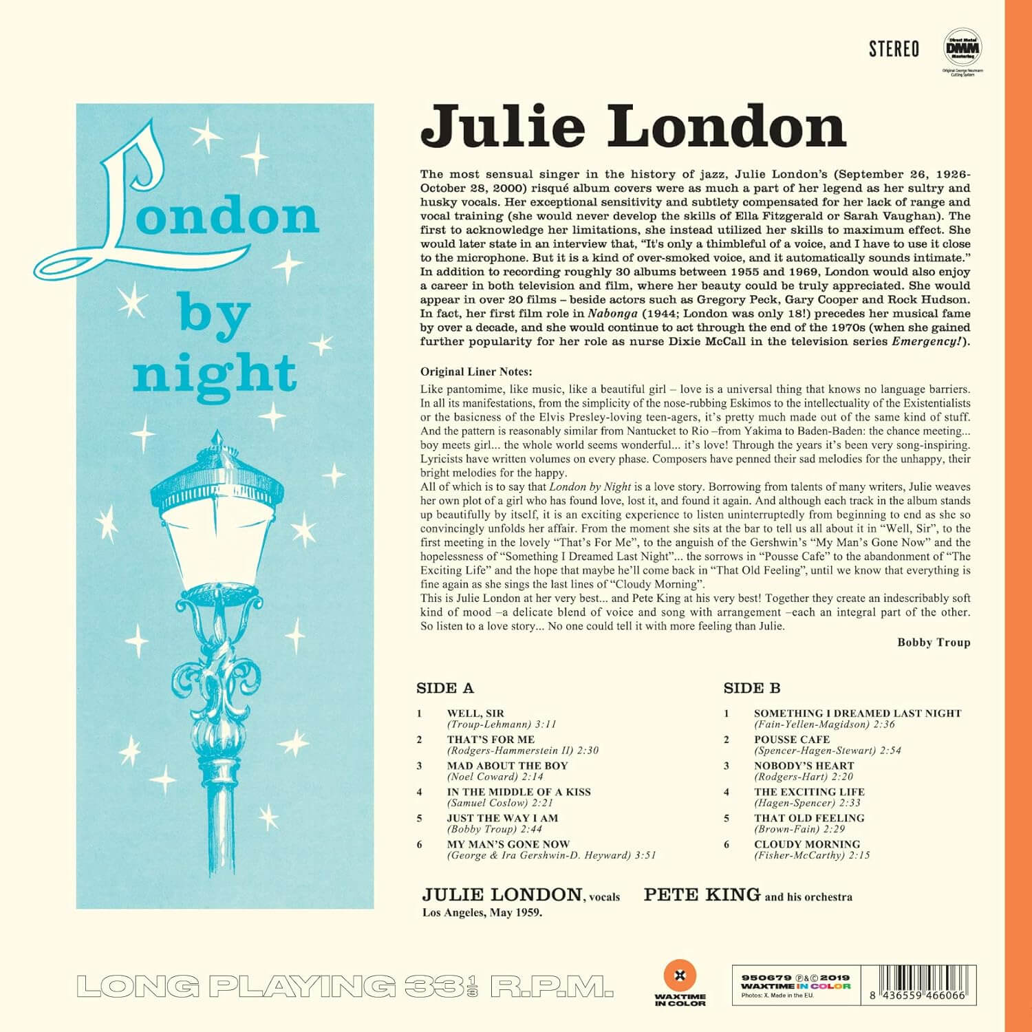 Julie London - London By Night - Vinyl LP - Image 2