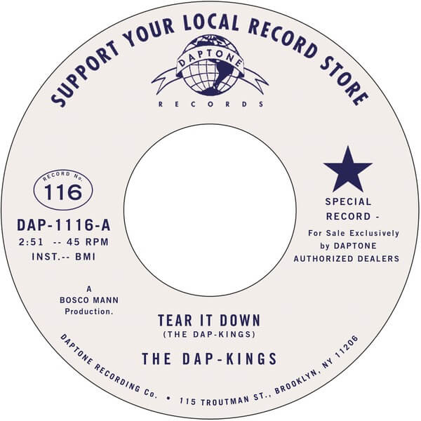 The Dap-Kings - Tear It Down (Feat. Sharon Jones) b/w The Collection Song - 7"