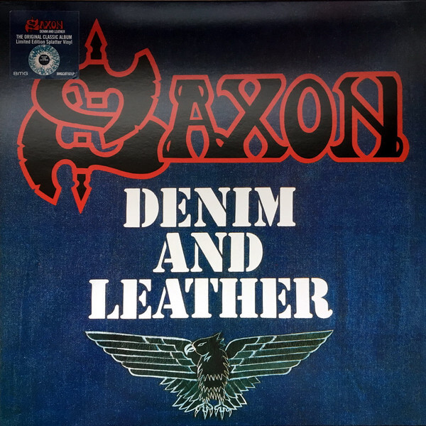 Saxon – Denim And Leather (Blue With White & Grey Splatter) - Vinyl LP