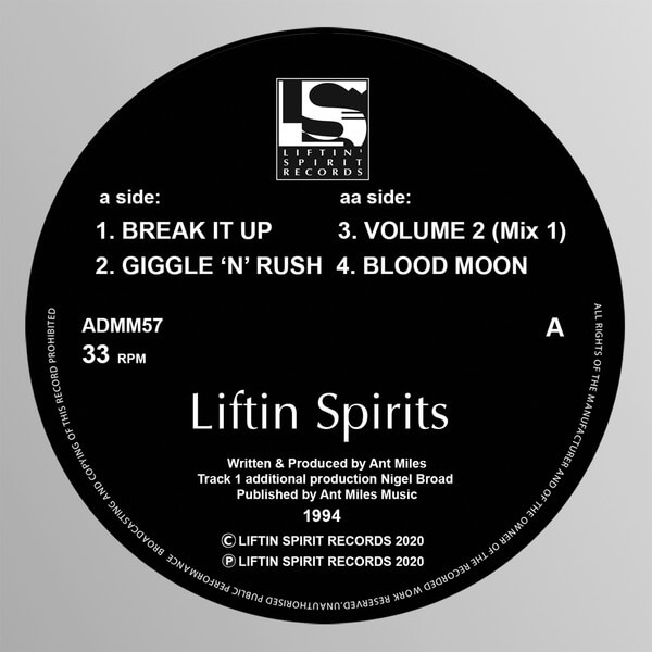 Liftin Spirits - Break it Up/Giggle N Rush/Vol 2 (Mix 1)/Blood Moon - 12"