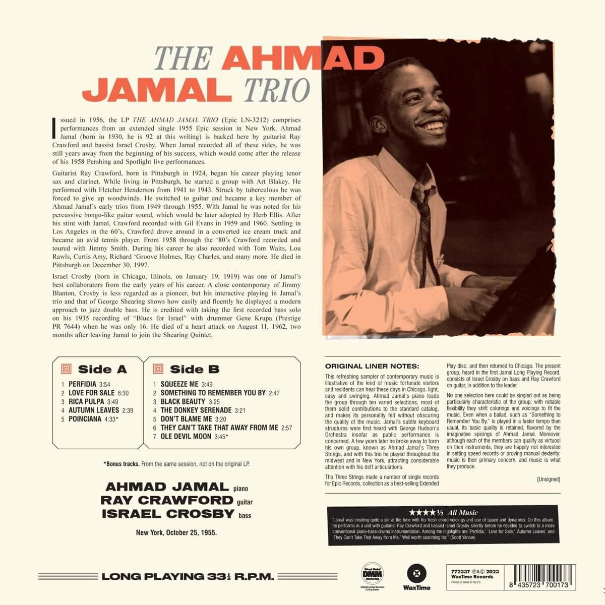 The Ahmad Jamal Trio - The Ahmad Jamal Trio - Vinyl LP - Image 2