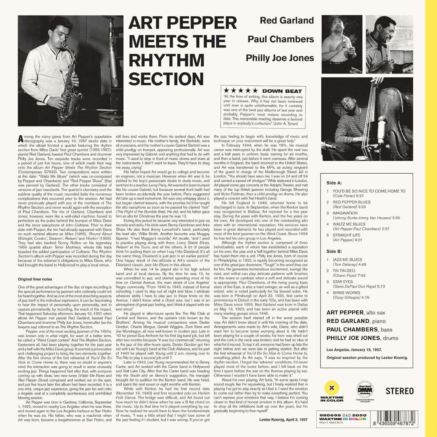 Art Pepper - Meets The Rhythm Section - Vinyl LP - Image 2