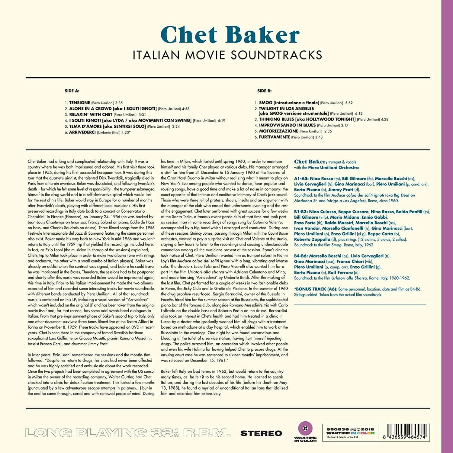 Chet Baker - Italian Movie Soundtracks - Vinyl LP - Image 2