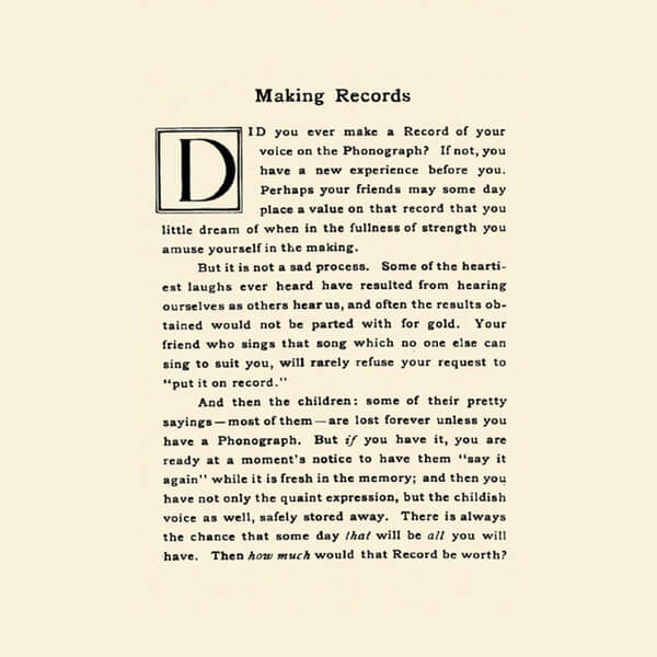 Death Is Not The End - Making Records: Home Recordings c. 1890-1920 - Tape