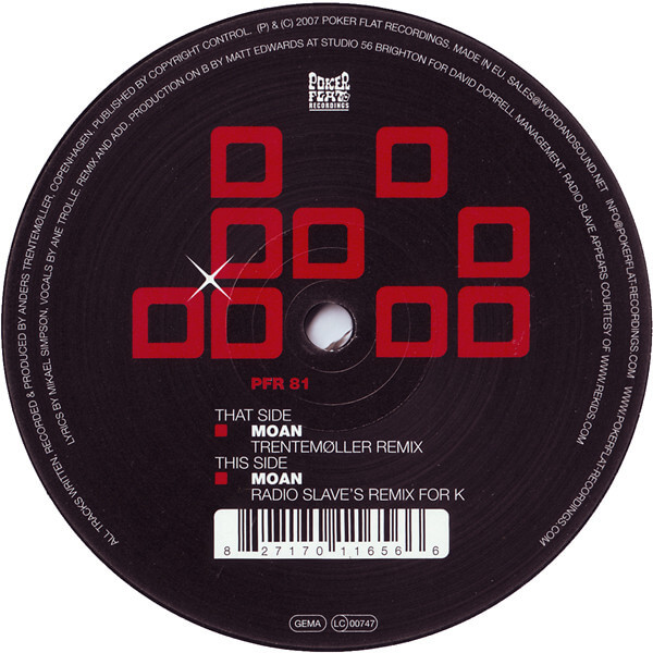 Trentemøller ‎– Moan - 12'' Vinyl
