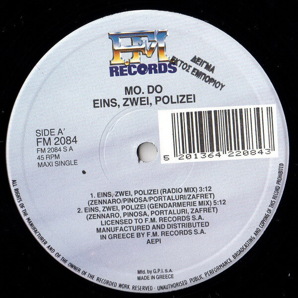 Mo.Do - Eins, Zwei, Polizei - Vinyl Maxi Single 12"