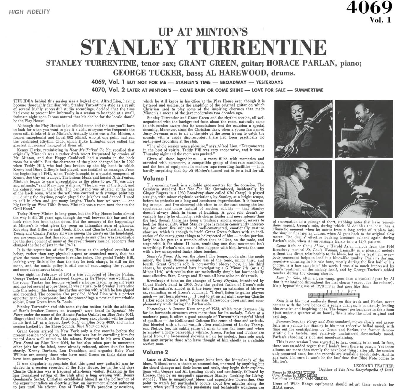 Stanley Turrentine - Up At "Minton's", Vol. 1 - Vinyl LP - Image 2