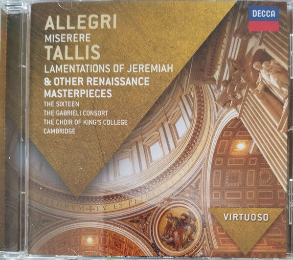 Gabrieli, Cho... Sixteen - Allegri: Miserere; Tallis: Lamentations Of Jeremia - CD