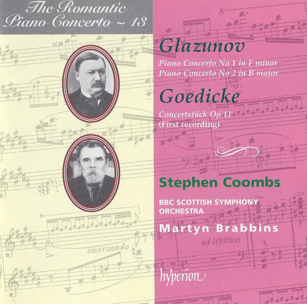 Stephen & Bbc ... Coombs - Glazunov & Goedicke: Piano Concertos (hyperion Rom - CD